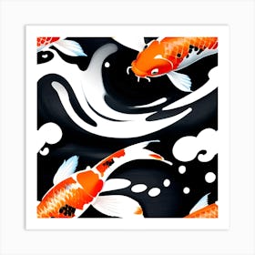 Koi Fish Pattern Art Print