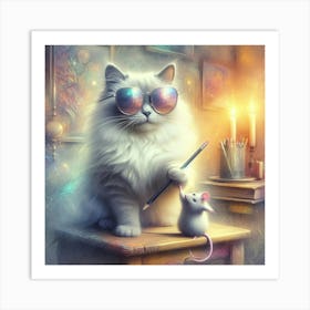 Artist Cat 2 Art Print