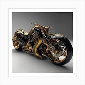 Gold Motorcycle Art Print