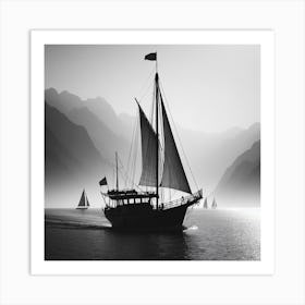 Sailboats In The Water Art Print