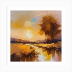 Sunset River Art Print