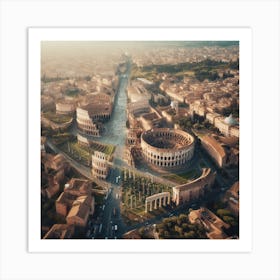 Aerial View Of Rome Art Print