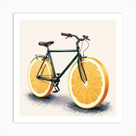 Orange Bicycle 15 Art Print