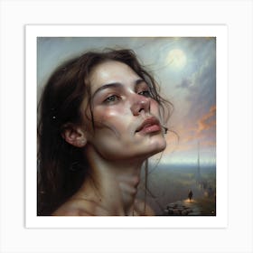 Girl In The Night Art Print