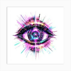 Futuristic Eye.Generated AI. Wall Art Print Art Print