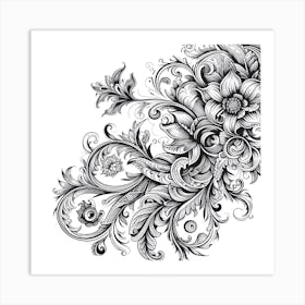 Ornate Floral Design 19 Art Print