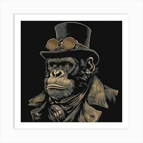 Steampunk Monkey 53 Art Print