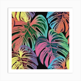 Leaves Tropical Jungle Pattern 1 Art Print