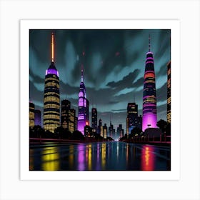 After Dark The City’s Energy Unleashed Art Print