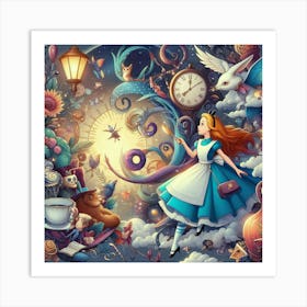 Illustration of Alice in Wonderland Art Print