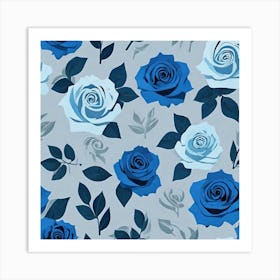 Blue Roses Art Print