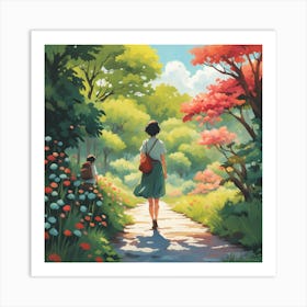 Girl In The Forest Art Print