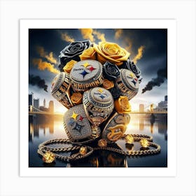 Pittsburgh Steelers Championship Rings Art Print