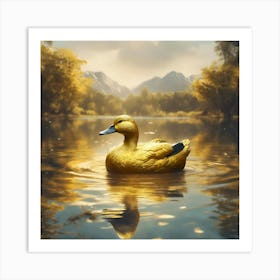 Duck In The Lake Art Print