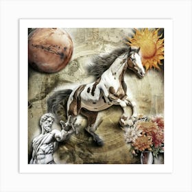 Horse Surreal Illustration Art 03 Art Print