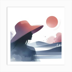 Woman In A Hat Art Print