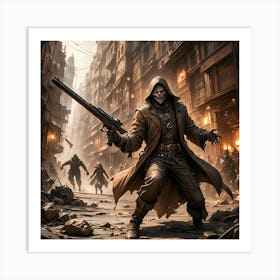 Steampunk Bounty Hunter Battleground #1 Art Print