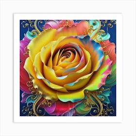 Abstract painting of a magical organic rose 12 Art Print