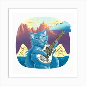 Guitarist Cat Art Print