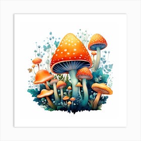 Mushrooms In The Forest 88 Art Print