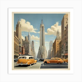 New York 2 Vintage Travel art print Art Print