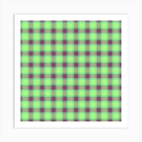 Green Plaid Fabric 7 Art Print