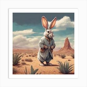 Rabbit In The Desert Art Print