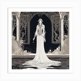 Woman In The Water Art Print