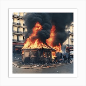 Riots In Paris 3 Art Print