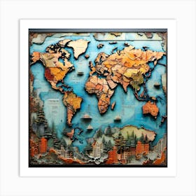 World Map 4 Art Print