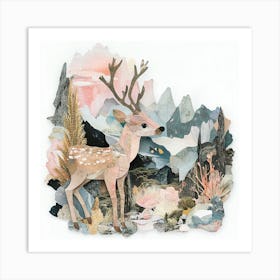 Deer In The Mountains Art Print