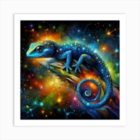 Galaxy Lizard Art Print