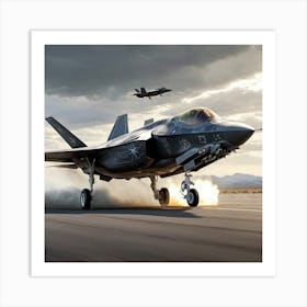 F35 Fighter Jet In A Dog Fight (6) Art Print