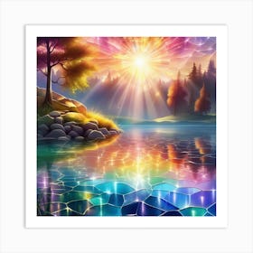 Rainbow Lake Art Print