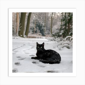 Frosted Paws in the Winter Woods Art Print