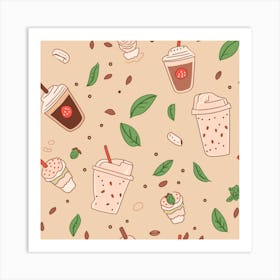 Coffee Pattern 1 Art Print