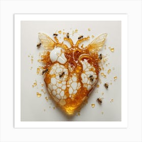 Honey Bee Heart Art Print