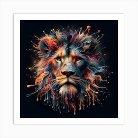 Lion Head Painting 1 Art Print