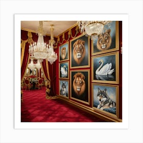 Lions And Swans Art Print