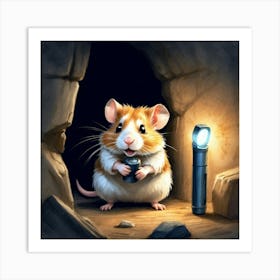 Hamster In Cave 1 Art Print