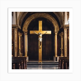 Crucifix In The Church Art Print