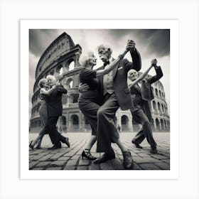 Old People Dancing Art Print