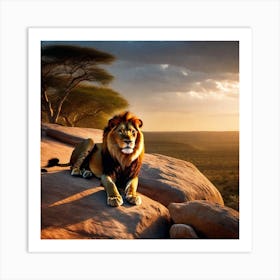 Lion At Sunset 8 Art Print