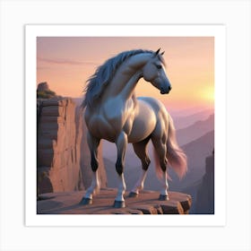 Horse In The Mountains Art Print