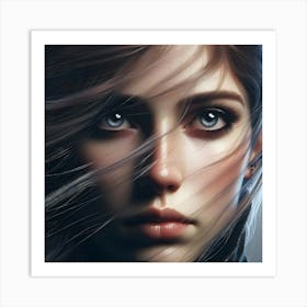 Girl With Blue Eyes Art Print