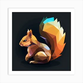 Low Poly Squirrel 1 Art Print