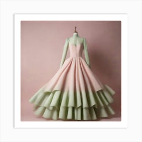 Pink And Green Dress1 Art Print