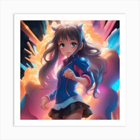 Anime Girl In Space Art Print