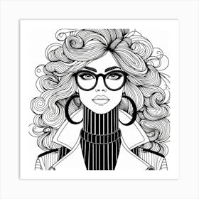 Girl With Glasses 1 Art Print