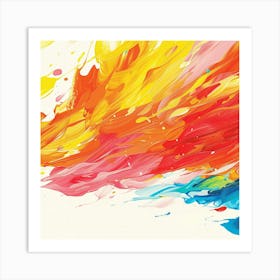 Abstract Of Colorful Paint Splashes Art Print